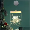 Christmas Decorations Hanging Light Adhesive 3D Visual Effect Acrylic Led Ornament Festival Themed Night For Party Home Supplies Dro Dhq2R