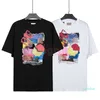 Hommes femmes luxe été t-shirt marque de mode couleur Graffiti impression t-shirts amoureux Streetwear