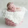 Couvertures emmaillotage en laine en laine tricotée Crochet Litter Baby Born Props Panky Panier en tricot Chunky Fill 230202