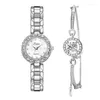 Montres-bracelets Bracelet montres ensemble pour femmes mode géométrique Bracelet Quartz horloge dames montre-bracelet