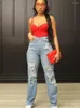 Frauen Jeans kalevest y2k lohe hose blau sommer vintage women schlank elastische niedrige denimhosen 2023 ankommen Rave Outfits ankommen