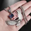 Collares colgantes Clásico Retro Moda Bandera Americana Flying Eagle Collar para hombres Símbolo Street Joyería Accesorios