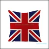 Taie d'oreiller simple face imprimé britannique vent taie d'oreiller maison canapé-lit décor coussin Er drapeau carré coton lin bureau DH1407 Drop Del Dh3Fh 55