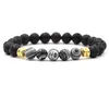 Perlé Naturel Noir Pierre De Lave Brin Perles De Malachite Chakra Bracelets Diffuseur D'huile Essentielle Bracelet Roche Volcanique Goutte De Dhgarden Dhqww