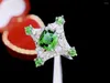 Bagues en grappe HJY GUILD Bague Tsavorite Bijoux fins Or 18 carats Naturel Unheat 1.33ct Pierres précieuses Diamants Femme Mariage