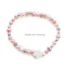 Beaded Freshwater Pearl Strand Armband med White Star Shell Charm Colored Bead Stretch Armband For Women Jewelry Love Wish Gift DHGLT