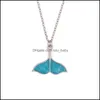 Pendentif Colliers Collier de queue de poisson Océan Mer Baleine bleue Sirène Beautifly Bijoux de luxe Lumineux Drop Livraison Pendentifs DHLBI