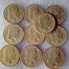 Quality High Sets(1862-1870)-A-B Coin Full 10pcs FRANCS Of 20 Gold NAPOLEON COPY Made BEAUTIFUL COIN FRANCE Brass-Plated Pmcwu