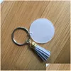 Party Favor 4cm Keychains Fashion Transparent Acrylic Circar Key Buckles Suede Tassel Keyring Highly Quality Knapsack 2 45TW G2 Drop Dhyub