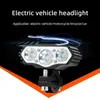 S Electric Bike -strålkastare 1000 Lumens LED -lampa Ebike Front Input 12V 24V 36V 48V E Cykelskoter Motorcykelljus 0202