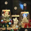 Christmas Decorations Hanging Light Adhesive 3D Visual Effect Acrylic Led Ornament Festival Themed Night For Party Home Supplies Dro Dhq2R