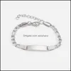 Outras pulseiras personalizam o nome do beb￪ gravado Baby Bracelet Stainless A￧o Gold Cadeia de ouro Smooth Bangle Ajusta Id Child Saft J￳ias Drovip