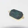 Colares pendentes Gold Bating Slice Crystal Stone Conector para mulheres Jóias Fazendo 2023 Big Slab Natural Drruzy Zoisite Gem Healing