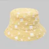 Bucket Cap Lattice Sun Fisher Hats Ripped Round Flat Top Wide Brim Fisherman Hat Summer Beach Caps Casual Gift Fashion Accessories BC255