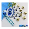 Other Fashion Accessories Jewelry Enamel Evil Eye Turkish Style Bell Car Pendant Blue Eyes Bronze Bells Pendants Drop Delivery Dhq8W