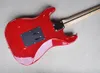 6 Strings Red Relic Electric Guitar with Reverse Headstock Floyd Rose Maple Fretboard Customizable