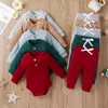 Kleidung Sets 16 Farben Baby Outfits Solide Säugling Kleinkind geboren Mädchen Jungen Herbst Winter Mädchen Junge Langarm Strampler Hosen 024M 230202