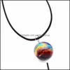 Hanger kettingen aankomst Neba Space Universe Galaxy ketting vrouwen meisjes groothandel handgemaakte glazen bal choker touw ketting druppel deliv otbh0