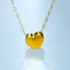 Halsband Zhixi Real Gold Necklace Heart Pendant Solid Pure AU750 Chain for Women Party Fine Jewelry X506 G230202