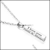 Pendentif Colliers Je T'aime Toujours Collier En Acier Inoxydable La Colonne Souhaitant Lettre Chaînes En Or Amoureux Couple Bijoux Cadeau Goutte D Dh0Dw