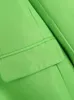 Abiti casual 2023 Abito blazer verde Donna Manica lunga Mini Primavera Estate Colletto bavero Dritto Streetwear Corto