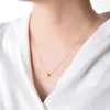 Halsband Zhixi Real Gold Necklace Heart Pendant Solid Pure AU750 Chain for Women Party Fine Jewelry X506 G230202