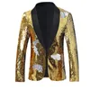 Costumes pour hommes Blazers Blazer de haute qualité hommes paillettes tendances de la mode élégant mode Senior hôte robe danse homme Banquet mince costume veste 230202