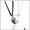 Pendant Necklaces Couple A Pair Of Love Wishes Stone Heartbroken Stitching Necklace Jewelry Drop Delivery Pendants Dhlyv