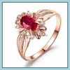 Solitaire Ring ￤delstenringar f￶r kvinnor m￤n vackert modem￤rke engagemang br￶llop diamant kristall 18k guld pl￤terad droppleverans dhkbu