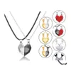 Pendant Necklaces Couple A Pair Of Love Wishes Stone Heartbroken Stitching Necklace Jewelry Drop Delivery Pendants Dhlyv