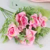 Ghirlande di fiori decorativi Artificiale 30 cm Bouquet di rose sfumate Autunno El Vaso da bagno Disposizione dei fiori Decor Ringraziamento Fattoria D