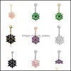 Nombril Bell Bouton Anneaux 10 Couleurs Pour Option Antiallergique Fleurs Mignonnes Ventre Cz Femmes Sexy Bijoux De Corps Dangle Piercing 869 Goutte De Dhhnf