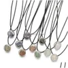 Pendant Necklaces Natural Crystal Stone Net Copper Wire Wound Spring Irregar Amethyst Rose Quartz Charms Jewelry Making Neck Dhgarden Dhfp1