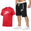 Neue Sommer Übergroßen männer Trainingsanzüge Sportwear Anzug T-shirt Shorts Casual Wear Fitness Sport 2pc Sets Männer der trainingsanzug