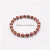 Beaded Gemstone Bracelet Natural Stone Beads Love Wish Stretch Strand Bangle For Women Jewelry Drop Delivery Bracelets Dhhok