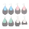 Charm Fashion Women Mtilayer Leather Teardrop Earrings Pu Black And White Stripes Dangle Earring For Girl Design Jewelry Drop Deliver Otyqj