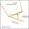 Pendant Necklaces Fashion Stainless Steel Az English Letter Necklace Sier Gold Plated Capital Alphabet Initial For Women Jewelry Dro Otp9Z