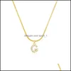 Pendant Necklaces Inlaid Zircon Letter Initial Necklace For Women Gold Chain Cute Charms Alphabet Jewelry Friends Gift 473 H1 Drop D Dhkau