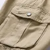 Men's Shorts Men's Shorts Summer Baggy Multi Pocket Military Cargo Male Cotton Khaki Mens Tactical Short Pants 30-38 No Belt 022023H