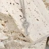 Pendant Necklaces 925 Sterling Silver Key Necklace for Women Inlaid with Zircon Clavicle Chains Fashion Jewelry Holiday Gift G230202