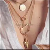 Pendant Necklaces Pretty Choker Collier Boho Pearls Diamond Chain Mtilayer For Women Men Bar Layered Tassel Metal Gold Drop Delivery Dhtnj