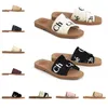 Designer Canvas Slippers Cross Woven Roman Summer Slippers Leather Sandals Fashion Sandaler Summer Wide Lad Lady Sandals Luxurys Mule Slides