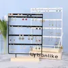 Jewelry Pouches 24/36/44/66/110/144 Holes Storage Holder Earring Pendant Ring DIY Organizer Display Rack With Base Stand