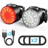 s Q2 Bicycle USB LED Fast Charging ABS Headlight Rear MTB Bike Cycling Light 6 Modes Safety Warning Tail Lamp 0202