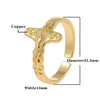 Anneaux de mariage Cottvovirgin Mary Notre-Dame de Guadalupe Womens Gold Plated Crucon Crucon Cross Ring Ring Ring Jewelry Drop DHCJA