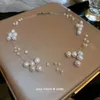 Collier multicouche de perles d'eau douce pour femmes, pendentifs de ligne de pêche par galvanoplastie, bijoux féeriques Grunge, Coquette