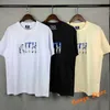 Camisetas masculinas homens mulheres 1 1 kith paris marco tee de alta qualidade arquitetura solta impressão gráfica kith camiseta casual manga curta interna tag g230202