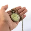 Pocket Watches unika män kvinnor vintage titta på romerska siffror fob glasuppringning halsband hänge klocka tid med kedjekaraktär