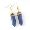 Charme Pierre Naturelle Charmes Boucles D'oreilles Pendule Hexagonale Dangle Améthyste Lapis Quartz Violet Fluorite Rose Cristal Boucle D'oreille Femmes Dhgarden Dhrle