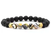 Perlé Naturel Noir Pierre De Lave Brin Perles De Malachite Chakra Bracelets Diffuseur D'huile Essentielle Bracelet Roche Volcanique Goutte De Dhgarden Dhqww